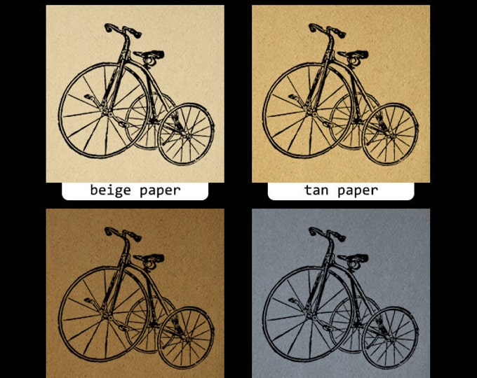 Antique Tricycle Bike Graphic Image Download Bicycle Digital Illustration Printable Artwork Vintage Clip Art HQ 300dpi No.1267