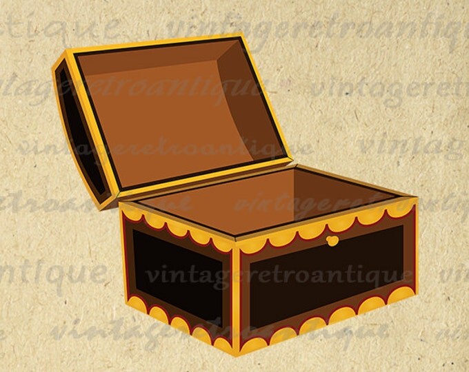 Treasure Chest Elegant Box Digital Image Download Printable Graphic Vintage Clip Art HQ No.2026