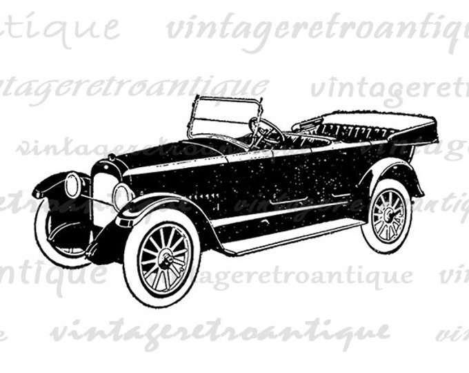 Vintage Automobile Graphic Printable Image Antique Car Download Illustration Digital Clip Art Jpg Png Eps HQ 300dpi No.3451