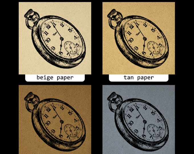 Vintage Pocket Watch Digital Image Download Printable Graphic Vintage Clip Art Jpg Png Eps HQ 300dpi No. No.1541