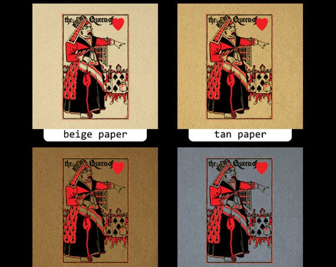 Alice in Wonderland Queen of Hearts Digital Graphic Printable Download Image Vintage Clip Art for Transfers Printing etc HQ 300dpi No.2502