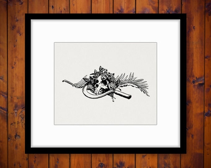 Printable Classical Skull Image Graphic Download Digital Artwork Vintage Clip Art Jpg Png Eps HQ 300dpi No.2282