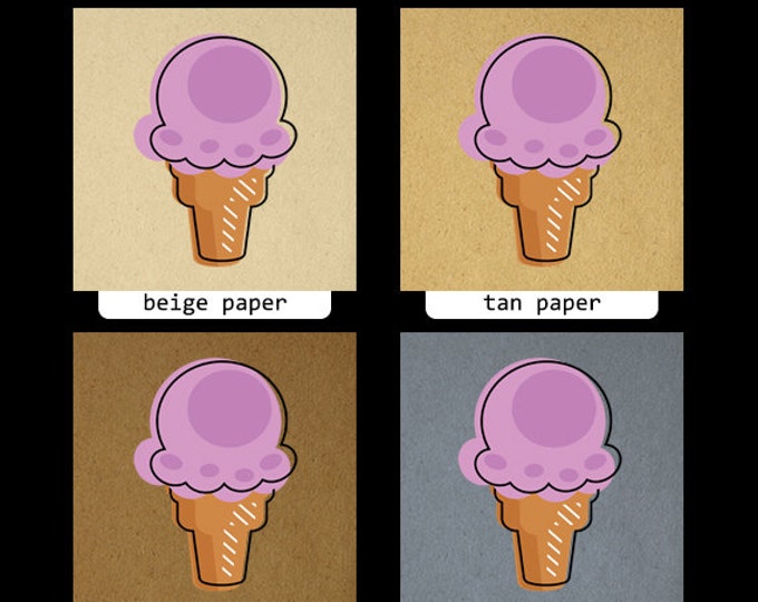 Digital Graphic Retro Style Ice Cream Cone Illustration Download Image Printable Vintage Clip Art HQ 300dpi No.3987