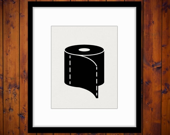 Toilet Paper Digital Graphic Printable Bathroom Icon Image Download Vintage Clip Art Jpg Png Eps HQ 300dpi No.4377