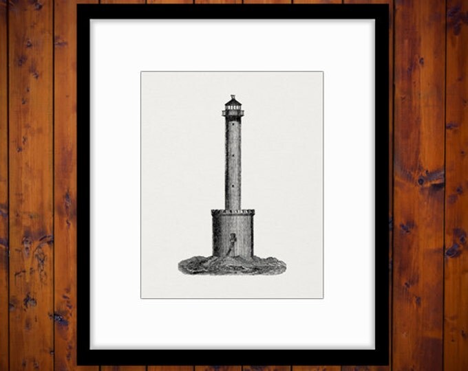 Printable Image Lighthouse Graphic Digital Download Artwork Vintage Clip Art Jpg Png Eps HQ 300dpi No.2096