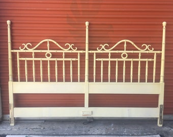 Vintage Drexel Faux Bamboo King Size Headboard