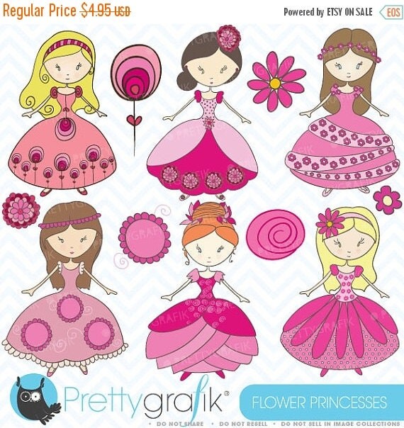 80% OFF SALE princess clipart commercial use, vector graphics, digital clip art, digital images - CL356 Il_570xn