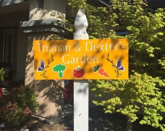 Vegetable Garden Personalized and Engraved Outdoor Wood Sign