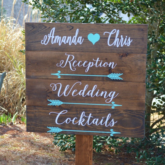 Wedding Directional Signs Wood Wedding Signs With Stake