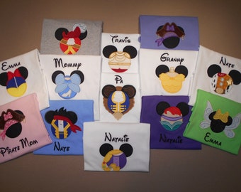 Disney Family Shirts Embroidery Mister Miss Mouse Family Vacation Clothes or Cruise Shirt - personalized - Mix n Match