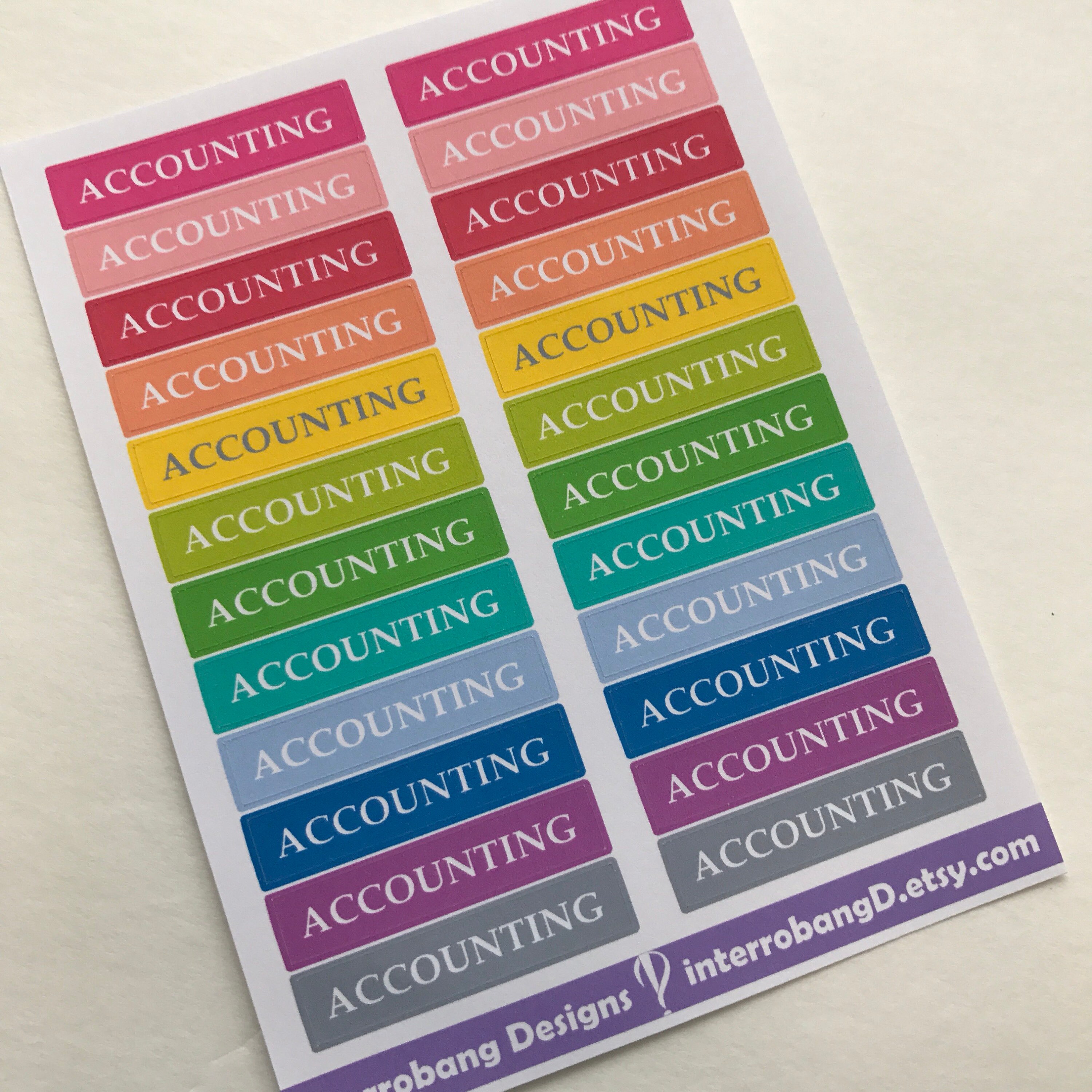 A63 - Accounting - Planner Stickers from InterrobangD on Etsy Studio