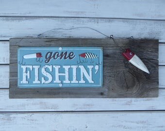 Gone fishing sign | Etsy