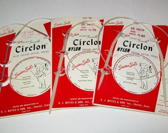 Vintage Susan Bates Circlon 29 Inch Circular Knitting Needles