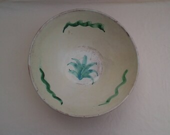 Antique Dough Bowl ~ Handmade ~ Spanish LeBrillo ~ Large Bowl ~ Primitive Style ~Clay Bowl ~Fruit Bowl ~ Centerpiece ~ Penny Lane Treasures