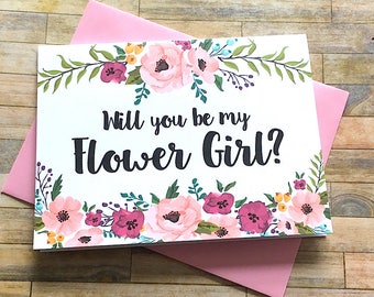 Will You Be My Flower Girl Card - Flower Girl Wedding Card - Be My Flower Girl - Bridesmaid Wedding Card - Flower Girl Thank You - MULBERRY