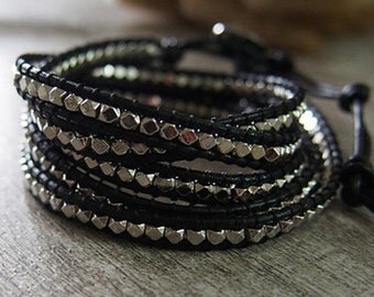 mens leather wrap bracelets