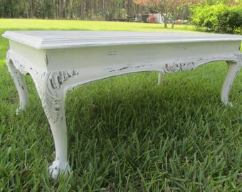 Shabby Chic Coffee table, shabby chic Furniture, farmhouse table, lane coffee table, wood table, WhiteTable,french country,Farmhouse decor,