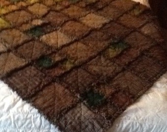 Homespun look flannel Rag throw