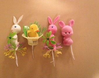 set of four vintage easter decorations