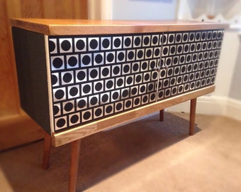 Retro Atomic Era Record Cabinet 70s Sideboard
