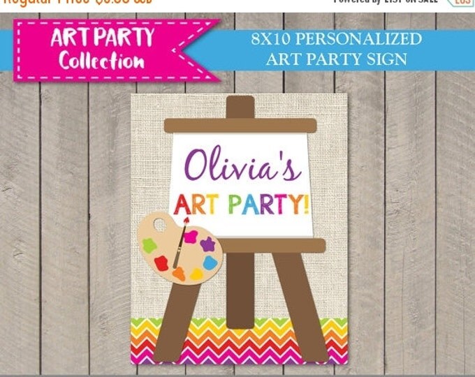SALE PERSONALIZED Printable 8x10 Art Party Welcome Sign / Personalized with Name / Painting / Art Party Collection / Item #2804