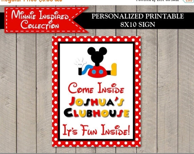 SALE PERSONALIZED Classic Mouse Printable 8x10 Clubhouse Welcome Sign / Includes Name and Age / Classic Mouse Collection / Item #1578