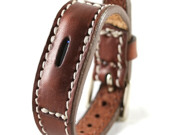 Brown-FitBit Flex 2 Leather Bracelet - Fit bit Band