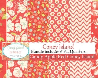 Coney Island Candy Apple Red Fat Quarter Bundle by Fig Tree Quilts