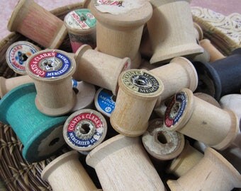 Vintage Lot Wooden Spools Sewing Thread Spools Crafting Home Decor