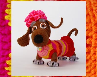 Amigurumi Pattern. Crochet Tabby Lady-dog. Positive Toy. DIY