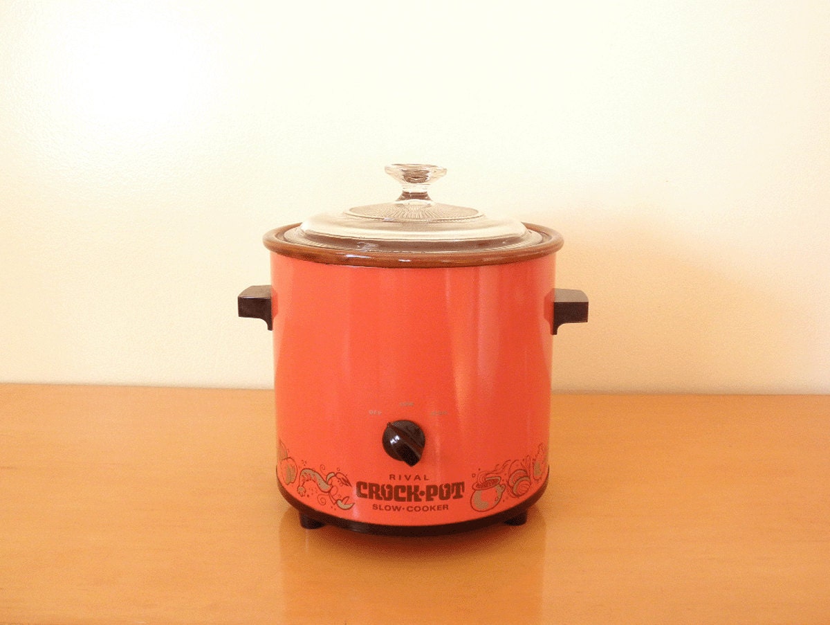 70's Orange Red Crock Pot Rival 3.5 QT Slow Cooker