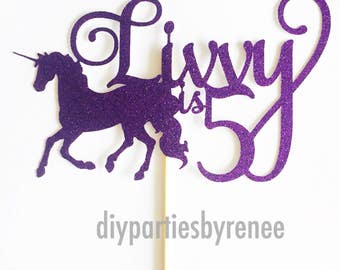 unicorn cake topper etsy