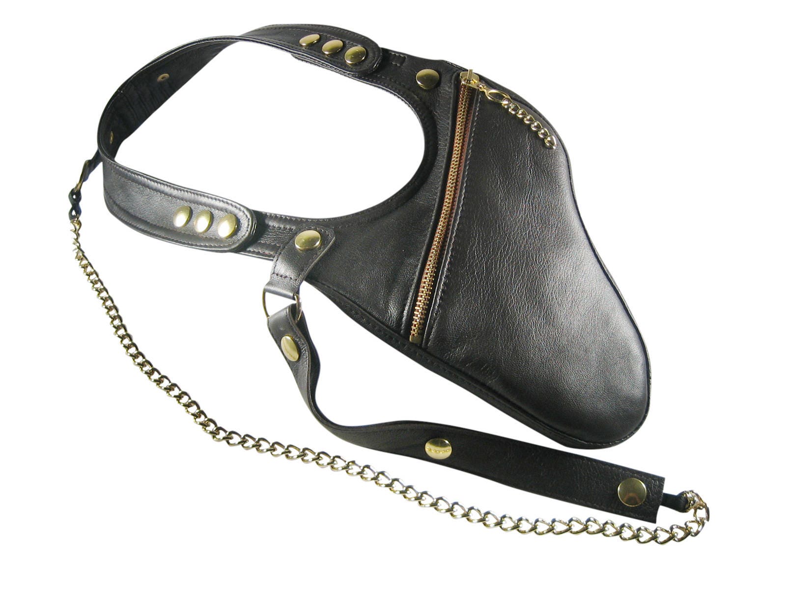 Shoulder holster bag darkbrown leather bag crossbody bag