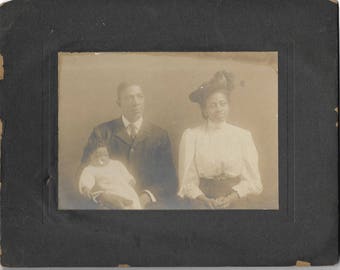 Vintage Black Americana Cabinet Photograph YoungFamily