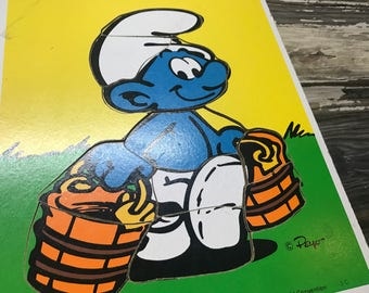 Vintage 1982 Playskool Smurf Puzzle