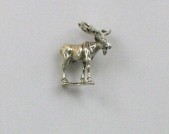 Sterling Silver 3-D Moose Charm