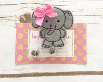 Nurse Badge Reel - Elephant Badge Reel - Nurse Gift - Nurse Name Badge - Nurse Badge Reel- Nurse Badge Holder - Felt Badge Reel - Office Gif