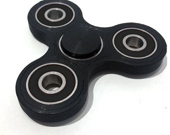 EDC Fidget Toy | Black Tri Spinner | BLACK bearings | 3D Printed Hand Made Finger Spinner