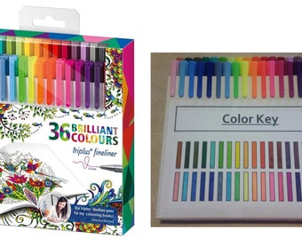 Fineliner Pens for Adult Coloring Books 36 Count, Vibrant Pens For Any Artists, High Quality Fine Line Pens For Adult Artist Coloring Books