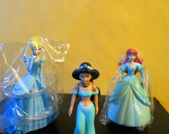 Disney Princess (Set Of 3) 3" Birthday Cake Topper Figurines Toy Set
