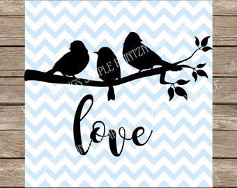 Love SVG Birds svg Birds Branch Family svg Home svg cut file Valentine svg dxf cutting files silhouette cricut svg silhouette cameo