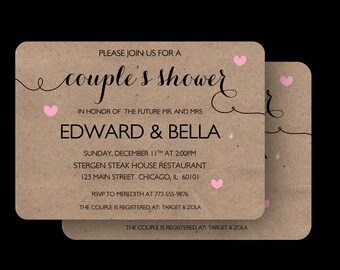 Couple's Wedding Shower invitation - The Audrie (Invitations + Envelopes)