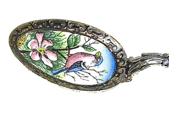 Souvenir Spoon Bird Painting on Enamel Klepa Arts Made In Czechoslovakia | Collectible Enamel Spoon |