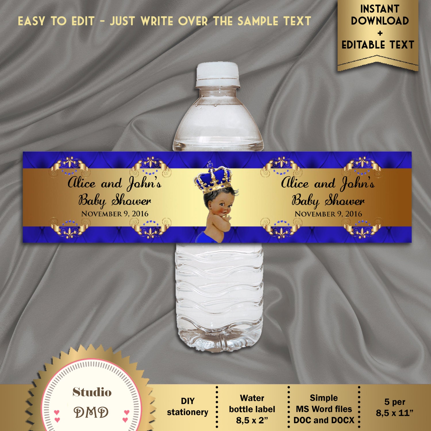 Printable Baby Shower Water Bottle Labels