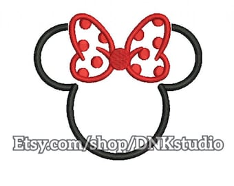 Minnie Mouse Disney Embroidery Design - 5 Sizes - INSTANT DOWNLOAD