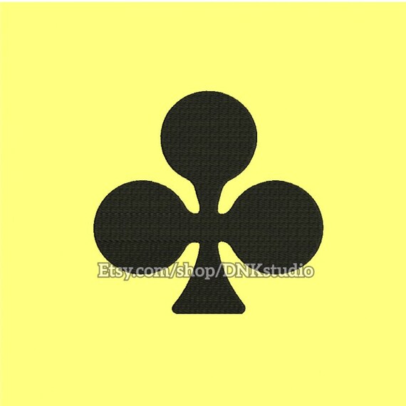 Playing Card Symbol Clubs Clovers Embroidery Design 6 Sizes
