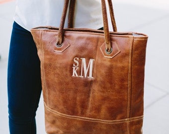 Rustic Leather Tote