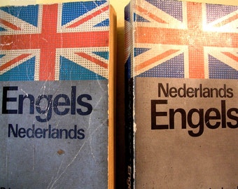 2 Dictionaries Nederland Engels Dutch English and English Dutch Vintage softbacks from the Netherlands Holland Amsterdam from 1980s 34