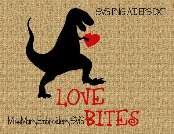 Download SVG Love Bites T-Rex File Cutting File DXF AI Commercial