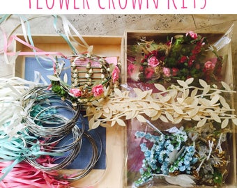 20 Coachella diy Flower Crown kit diy headband kit Party favor bachelorette party tiara headband princess party girls floral wreath